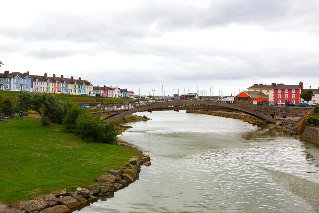 Picturesque Aberaeron town in West Wales, UK