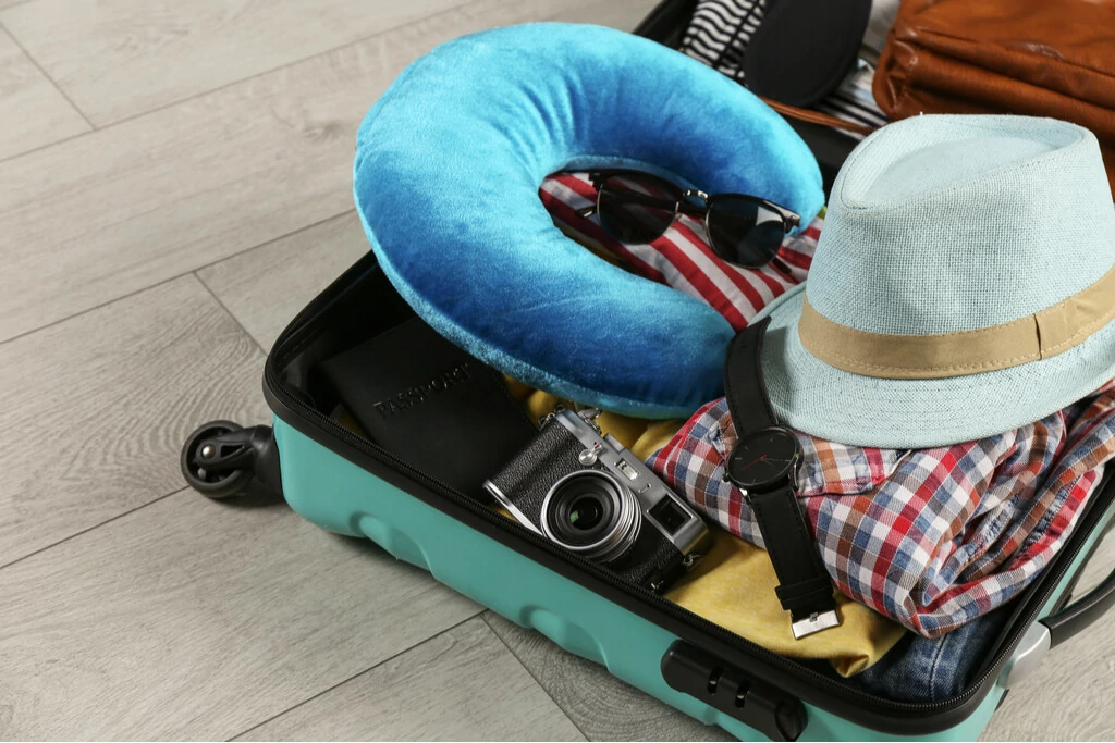 Packing a travel pillow