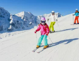 Family skiing in Austria